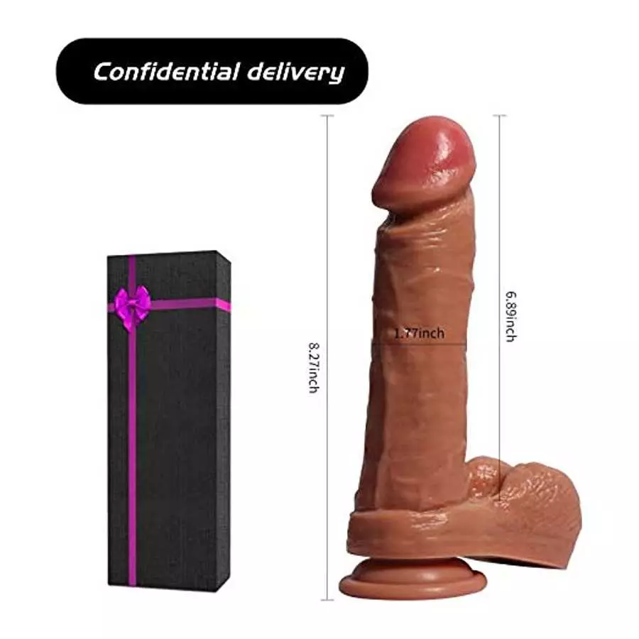 Realistic Dildos for Women, 8.5Inch Dildo with Suction Cup, Big Cock Vaginal G-spot and Anal Play,Body-Safe Material and Adult S
