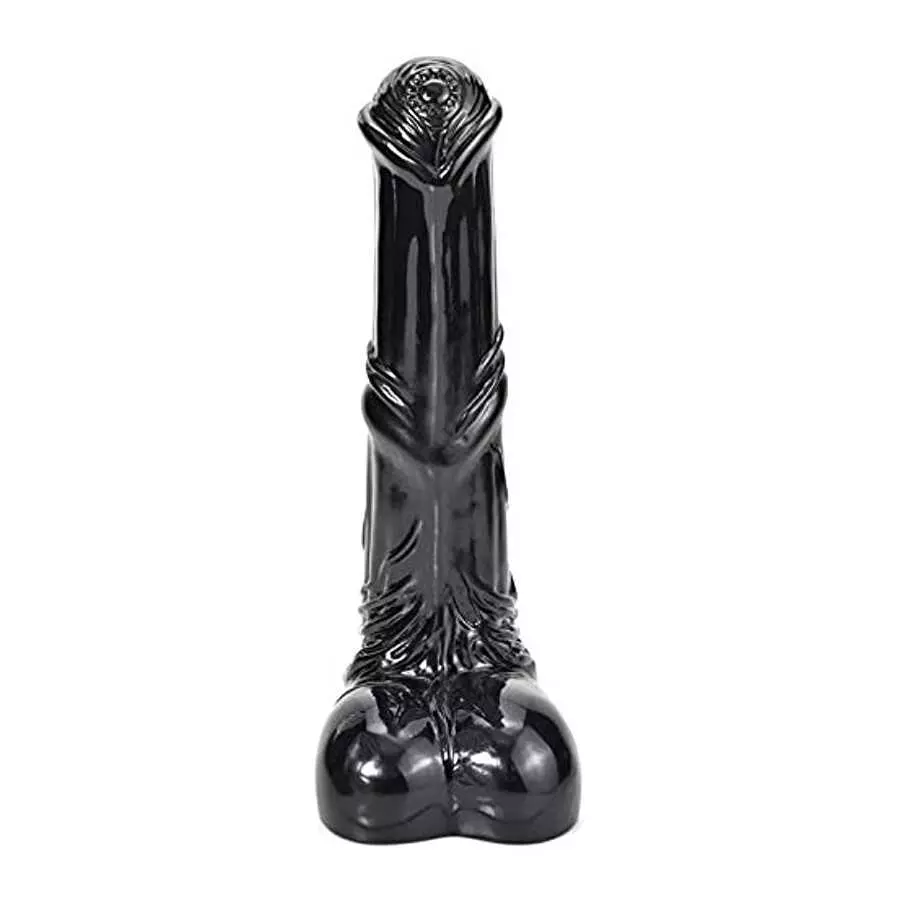 Romi Big Animal Dildo 9.96" Horse Penis Realistic Cock Anal Plugs Artificial Adult Sex Toys ( Black )