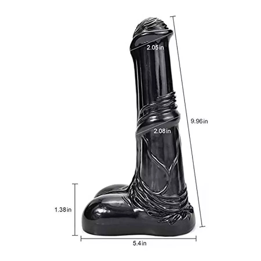 Romi Big Animal Dildo 9.96" Horse Penis Realistic Cock Anal Plugs Artificial Adult Sex Toys ( Black )