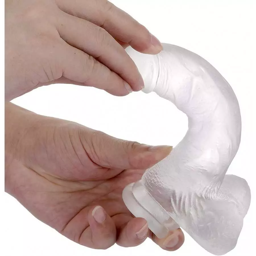 Realistic Dildos Feels Like Skin, 7.87 Inch Clear Dildo with Suction Cup for Hands-Free Play, Body-Safe Material and Adult Sex T