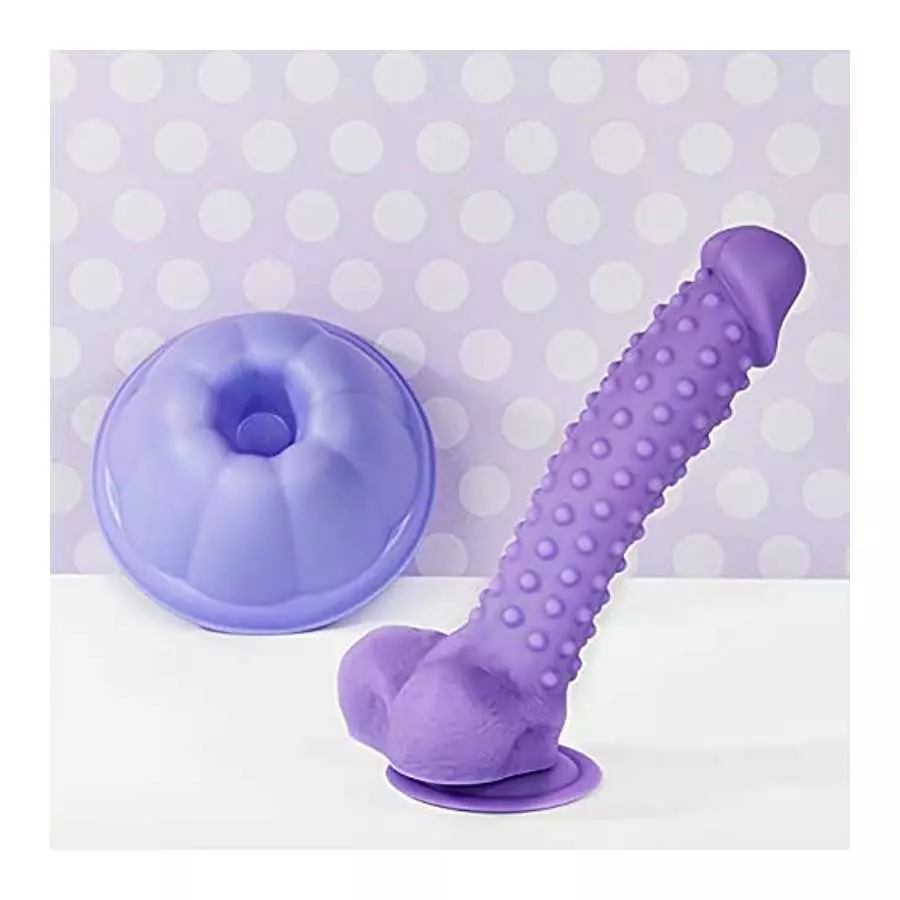 EIS Bumpy Natural Dildo - Large G-spot and Anal Dildo with Suction Cup, Realistic Shape with Testicles, Skin Friendly Silicone -