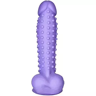 EIS Bumpy Natural Dildo - Large G-spot and Anal Dildo with Suction Cup, Realistic Shape with Testicles, Skin Friendly Silicone -