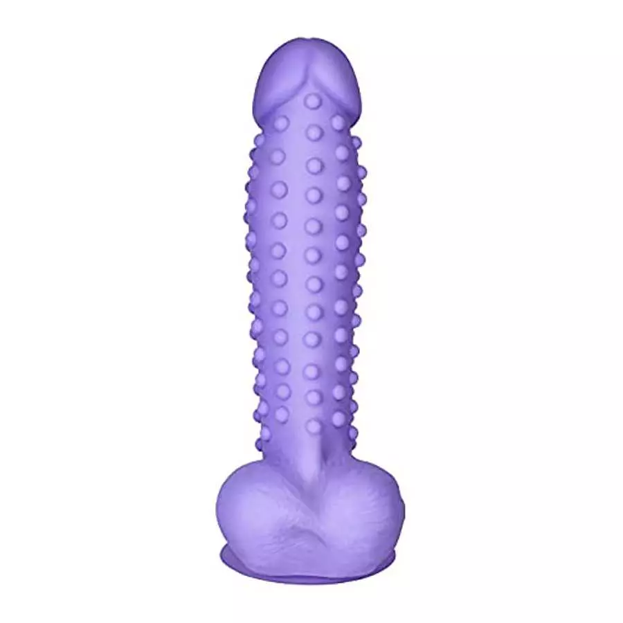 EIS Bumpy Natural Dildo - Large G-spot and Anal Dildo with Suction Cup, Realistic Shape with Testicles, Skin Friendly Silicone -