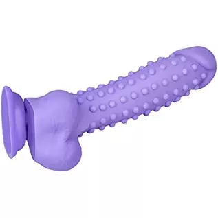 EIS Bumpy Natural Dildo - Large G-spot and Anal Dildo with Suction Cup, Realistic Shape with Testicles, Skin Friendly Silicone -
