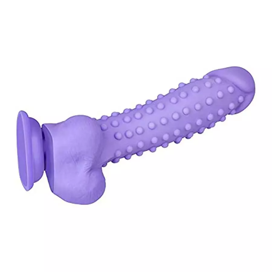 EIS Bumpy Natural Dildo - Large G-spot and Anal Dildo with Suction Cup, Realistic Shape with Testicles, Skin Friendly Silicone -