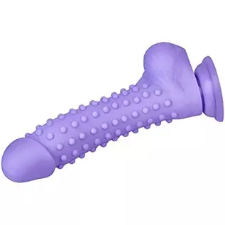 EIS Bumpy Natural Dildo - Large G-spot and Anal Dildo with Suction Cup, Realistic Shape with Testicles, Skin Friendly Silicone -