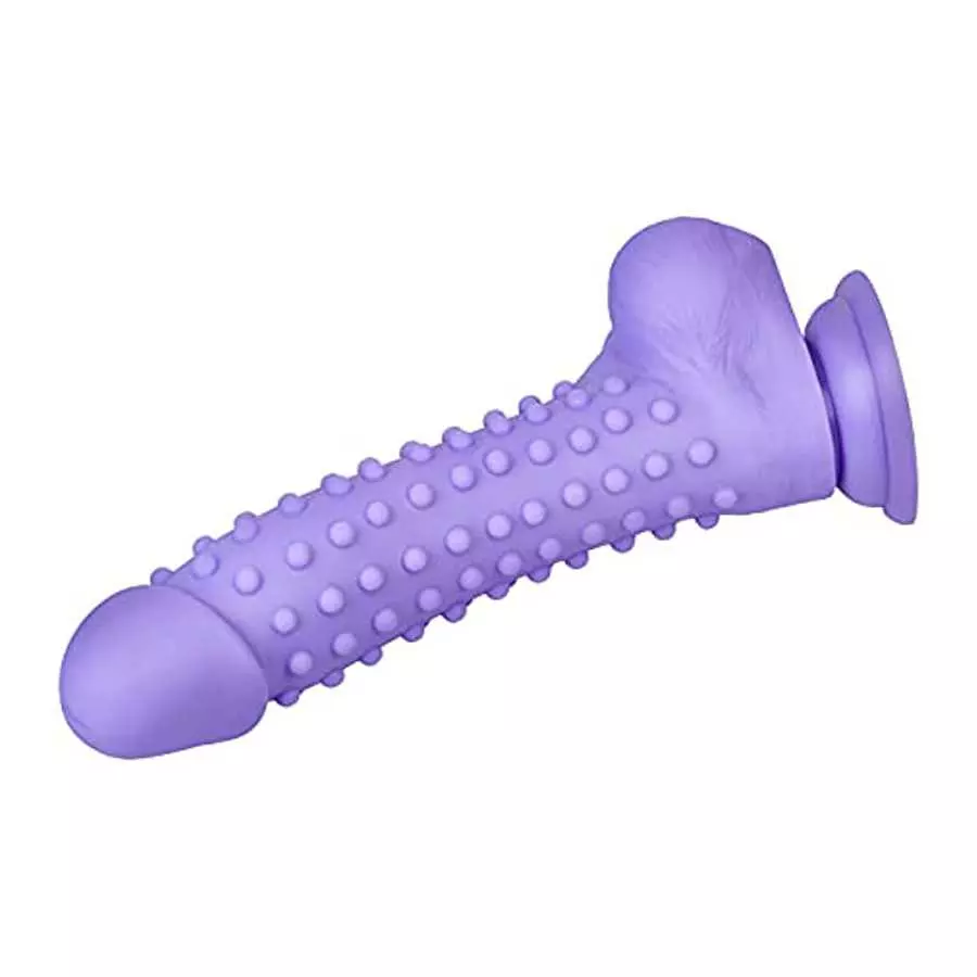 EIS Bumpy Natural Dildo - Large G-spot and Anal Dildo with Suction Cup, Realistic Shape with Testicles, Skin Friendly Silicone -