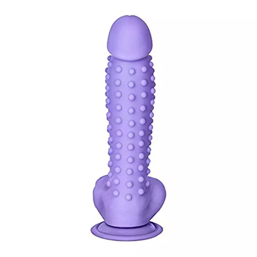 EIS Bumpy Natural Dildo - Large G-spot and Anal Dildo with Suction Cup, Realistic Shape with Testicles, Skin Friendly Silicone -