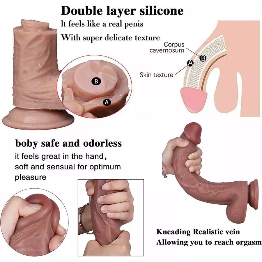Realistic Dildo for Experienced User Lifelike Huge Silicone G-Spot Stimulation Anal Sex Toy, Soft Large Dildos for Women with St