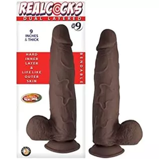 RealCocks Dual Layered #9 Realistic Dildo - Dark Brown