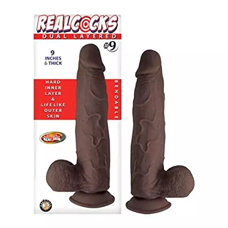 RealCocks Dual Layered #9 Realistic Dildo - Dark Brown RealCocks Dual Layered #9 Realistic Dildo - Dark Brown