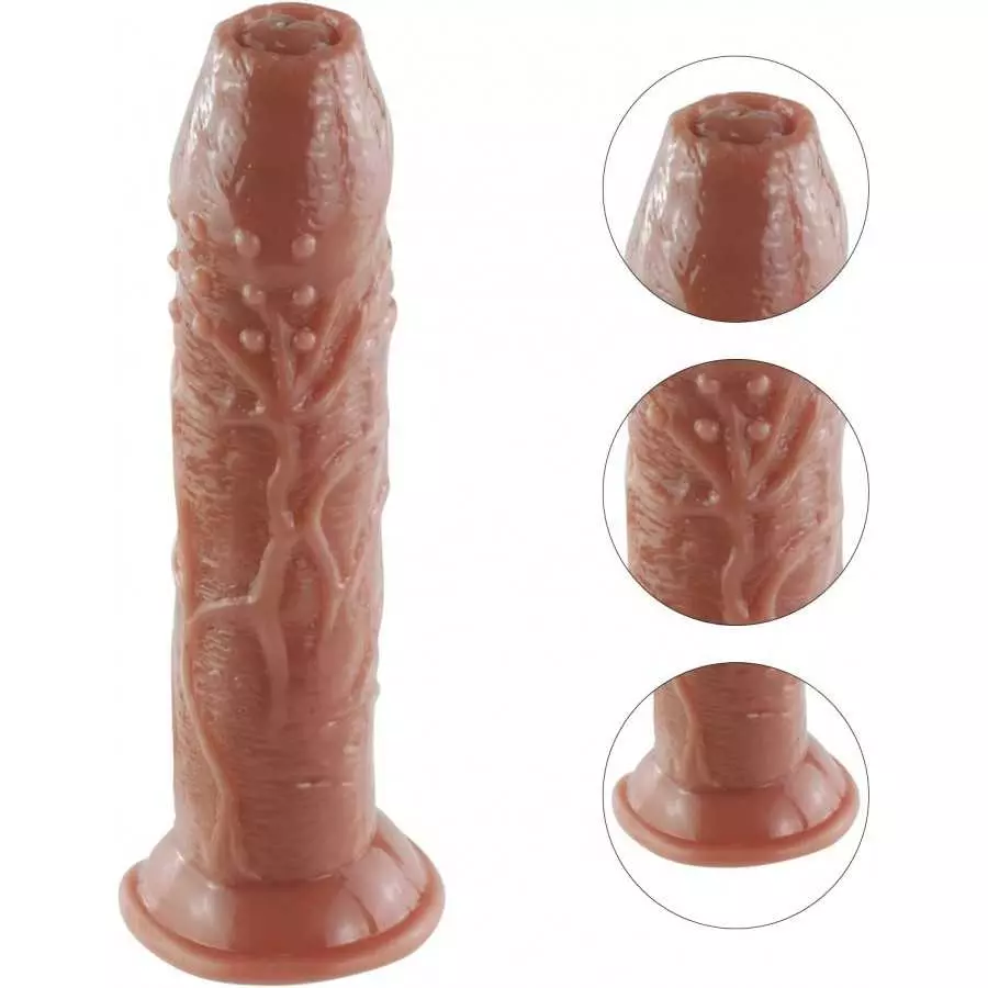 Shkanla Realistic Dildo for Beginners, 5.5 Inch Lifelike Dildo with Strong Suction Cup, Waterproof Real Penis with Half-Foreskin