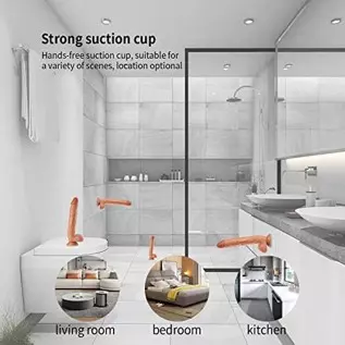 LEQC 10.2 Inch Silicone Realistic Dildo Soft Large Dildos for Women with Strong Suction Cup for Hands-Free, Flexible Lifelike Se