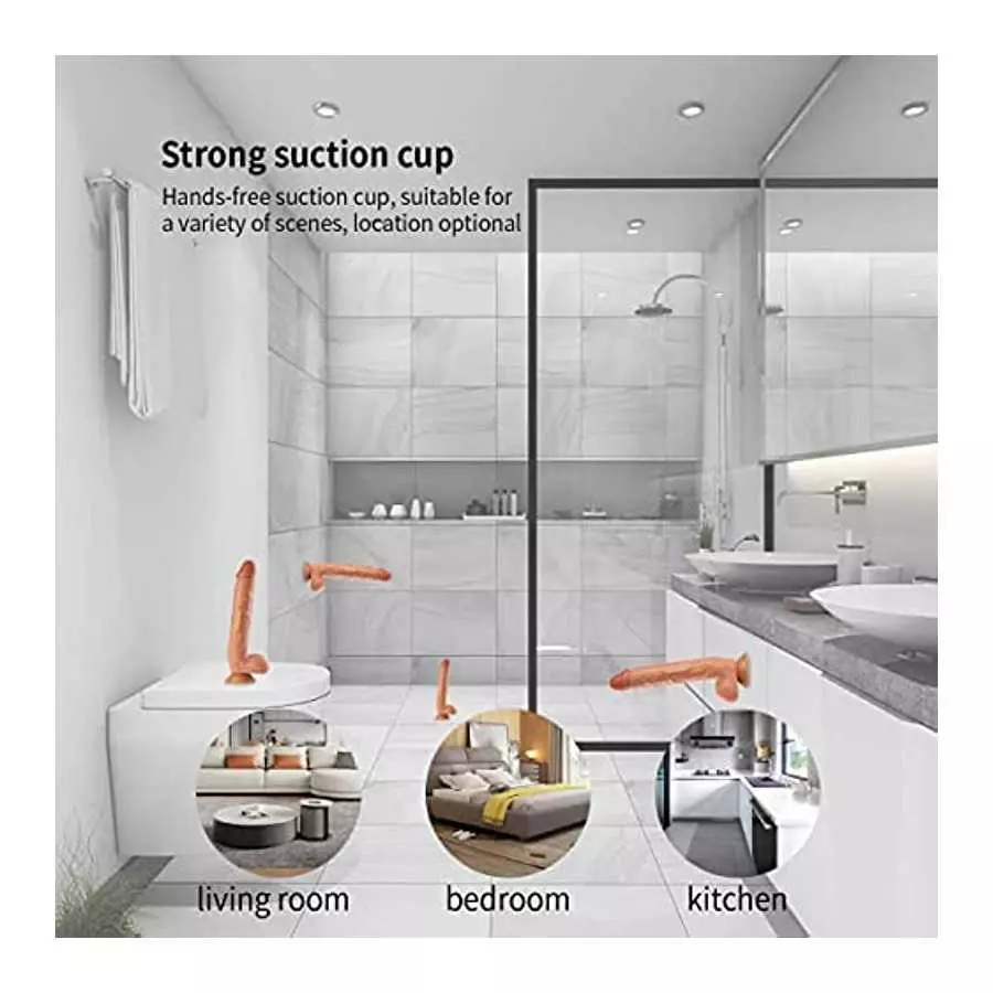 LEQC 10.2 Inch Silicone Realistic Dildo Soft Large Dildos for Women with Strong Suction Cup for Hands-Free, Flexible Lifelike Se