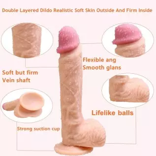 DIYAZI Realistic Dildo with Strong Suction Cup for Hands-Free Play, Flexible Cock with Curved Shaft and Balls for Vaginal G-spot DIYAZI Realistic Dildo with Strong Suction Cup for Hands-Free Play, Flexible Cock with Curved Shaft and Balls for Vaginal G-spot