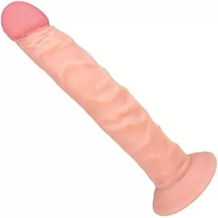 Realistic Suction Cup Dildo - Hands-Free or Strap On Compatible - Veins and Tip for Vaginal Penetration