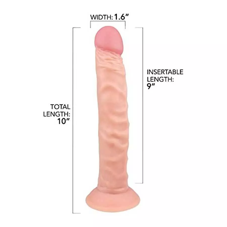 Realistic Suction Cup Dildo - Hands-Free or Strap On Compatible - Lifelike Veins and Tip for Vaginal Penetration