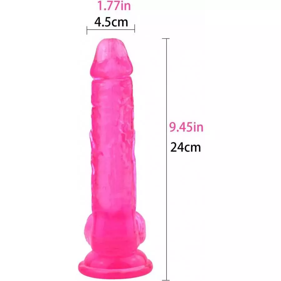 Huge Realistic Clear Dildo 9Inch Lifelike Soft Thick Adult Sex Toys with Suction Cup Big Jelly Dildos for Women, Purple L