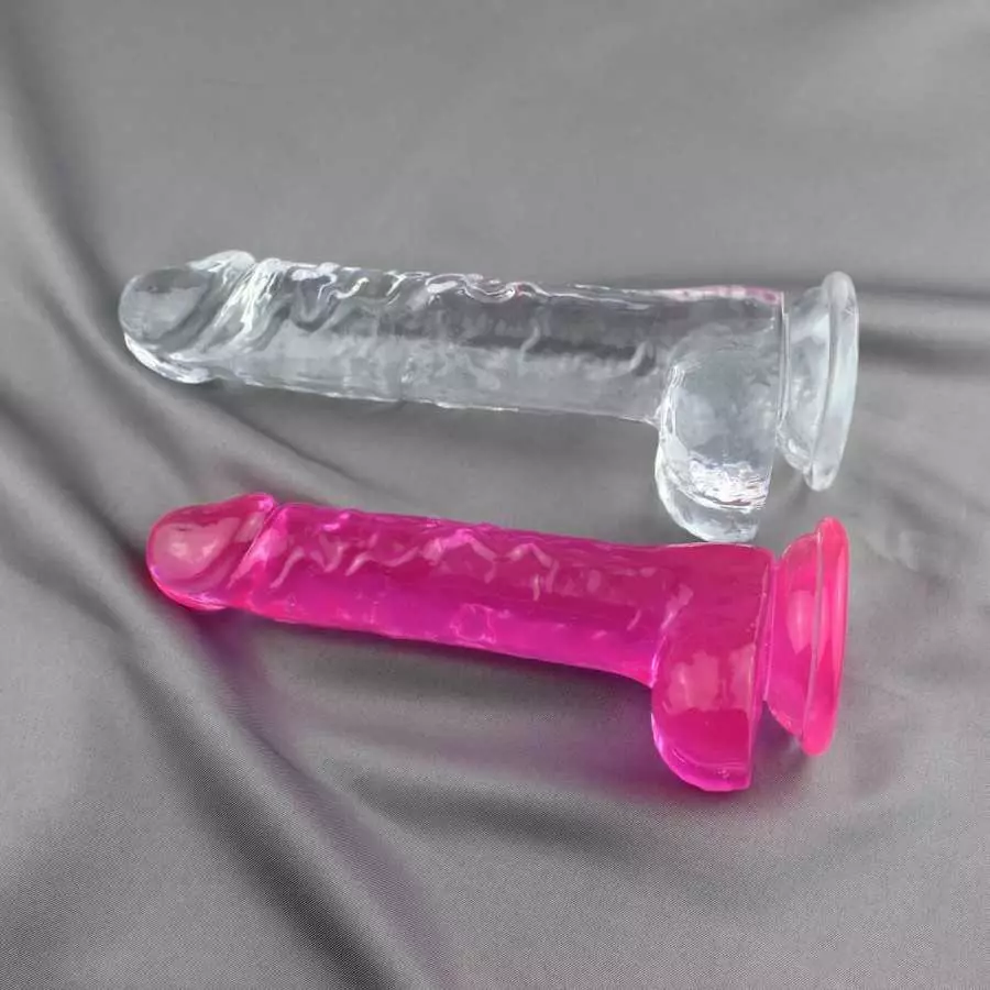 Huge Realistic Clear Dildo 9Inch Lifelike Soft Thick Adult Sex Toys with Suction Cup Big Jelly Dildos for Women, Purple L