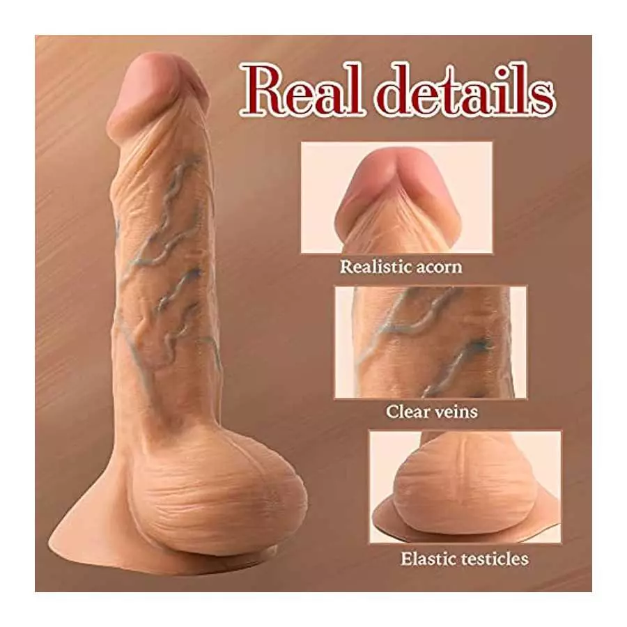 Realistic G-spot Dildo for Women and Man,7.68inch Anal Dildo Liquid Silicone Dildo for Beginners with Real Veins and bulging Tes