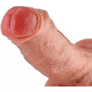 Dual Density Uncut Fat Dildo, Girth Soft Dildo, Realistic Penis with Suction Cup