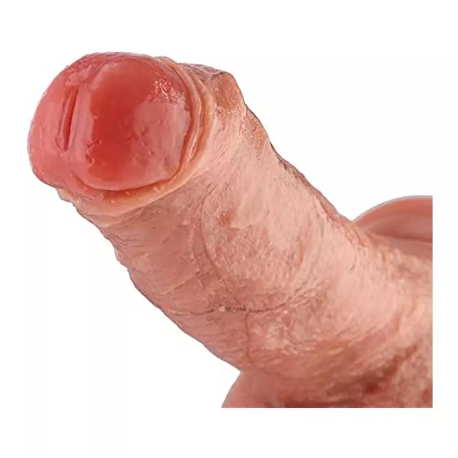 Dual Density Uncut Fat Dildo, Girth Soft Dildo, Realistic Penis with Suction Cup