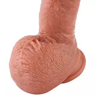 Dual Density Uncut Fat Dildo, Girth Soft Dildo, Realistic Penis with Suction Cup
