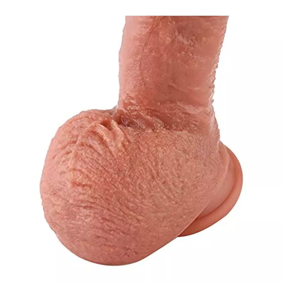 Dual Density Uncut Fat Dildo, Girth Soft Dildo, Realistic Penis with Suction Cup