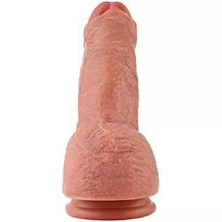Dual Density Uncut Fat Dildo, Girth Soft Dildo, Realistic Penis with Suction Cup
