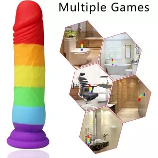 Small Realistic Dildo Xtoy King Adult Toys for Men, Body-Safe Silicone Dildo with Strong Suction Cup for Hands-Free Play, Rainbo