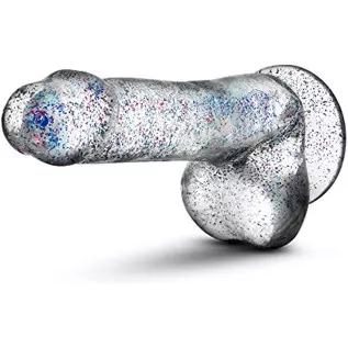 Blush - 6 inch Glitter Dildo - Soft Pliable Realistic Small 1.4" Wide - Strap On Compatible Suction Cup for Hands Free Play - Fe Blush - 6 inch Glitter Dildo - Soft Pliable Realistic Small 1.4" Wide - Strap On Compatible Suction Cup for Hands Free Play - Fe