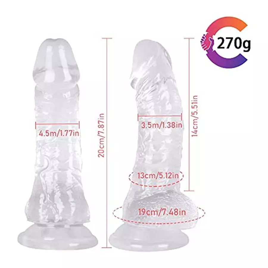 8 Inch Silicone Realistic Dildo, Big Dildo Feels Like Skin for Women with Strong Suction Cup for Hands-Free Play, Huge Penis- Bo