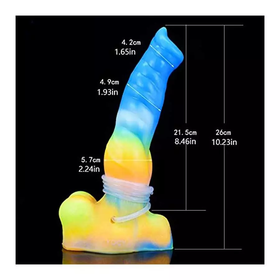 Realistic G-spot Vibrating Dildo 10.23 Inch Squirting Luminous Silicone Bullet Vibrator with Suction Cup 10 Vibration Modes Rech