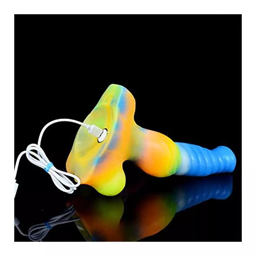 Realistic G-spot Vibrating Dildo 10.23 Inch Squirting Luminous Silicone Bullet Vibrator with Suction Cup 10 Vibration Modes Rech