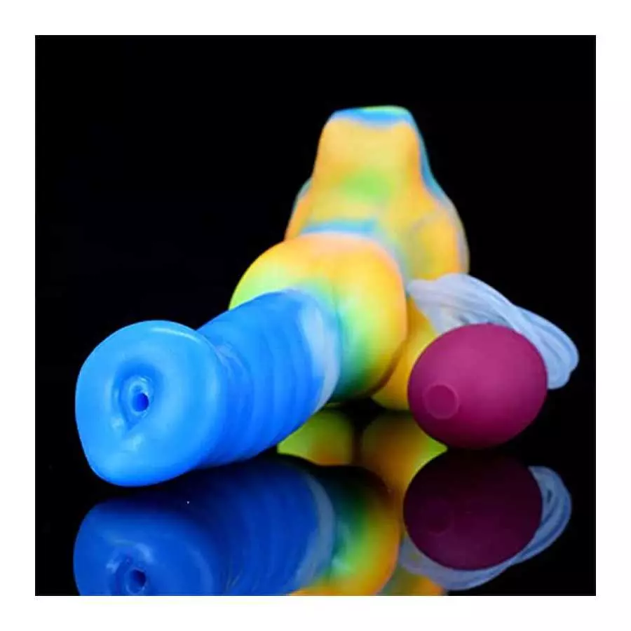 Realistic G-spot Vibrating Dildo 10.23 Inch Squirting Luminous Silicone Bullet Vibrator with Suction Cup 10 Vibration Modes Rech