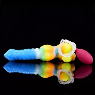 Realistic G-spot Vibrating Dildo 10.23 Inch Squirting Luminous Silicone Bullet Vibrator with Suction Cup 10 Vibration Modes Rech