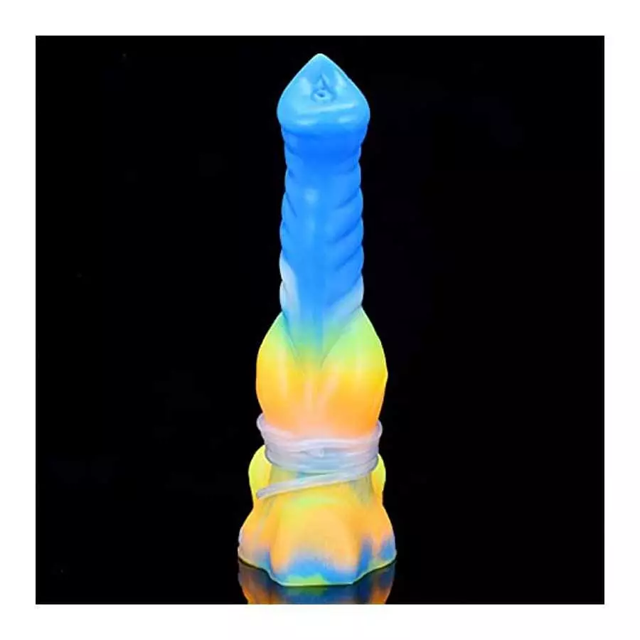 Realistic G-spot Vibrating Dildo 10.23 Inch Squirting Luminous Silicone Bullet Vibrator with Suction Cup 10 Vibration Modes Rech