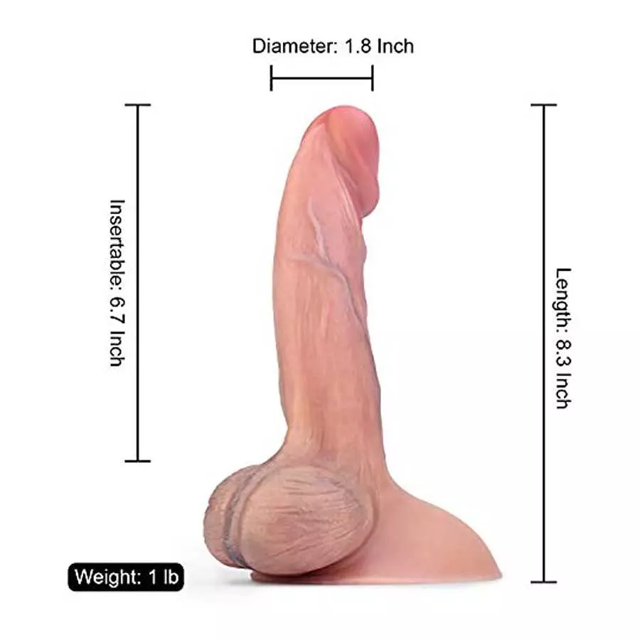 Realistic Dildo, BEING FETISH Bendable 8 Inch G Spot Realistic Dildo Premium Liquid Silicone Dong with Suction Cup Adult Sex Toy