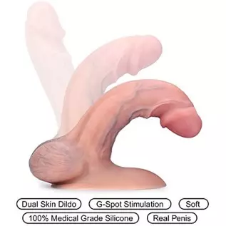 Realistic Dildo, BEING FETISH Bendable 8 Inch G Spot Realistic Dildo Premium Liquid Silicone Dong with Suction Cup Adult Sex Toy