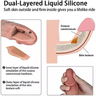 Realistic Dildo, BEING FETISH Bendable 8 Inch G Spot Realistic Dildo Premium Liquid Silicone Dong with Suction Cup Adult Sex Toy