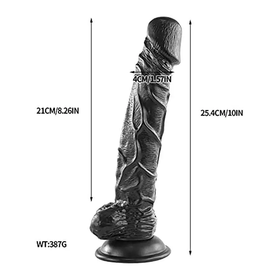 Realistic Dildo with Small Glans - 10 inch Slim Dildo with Strong Suction Cup for Hands-Free Play,Flexible Penis Adult Sex Toys