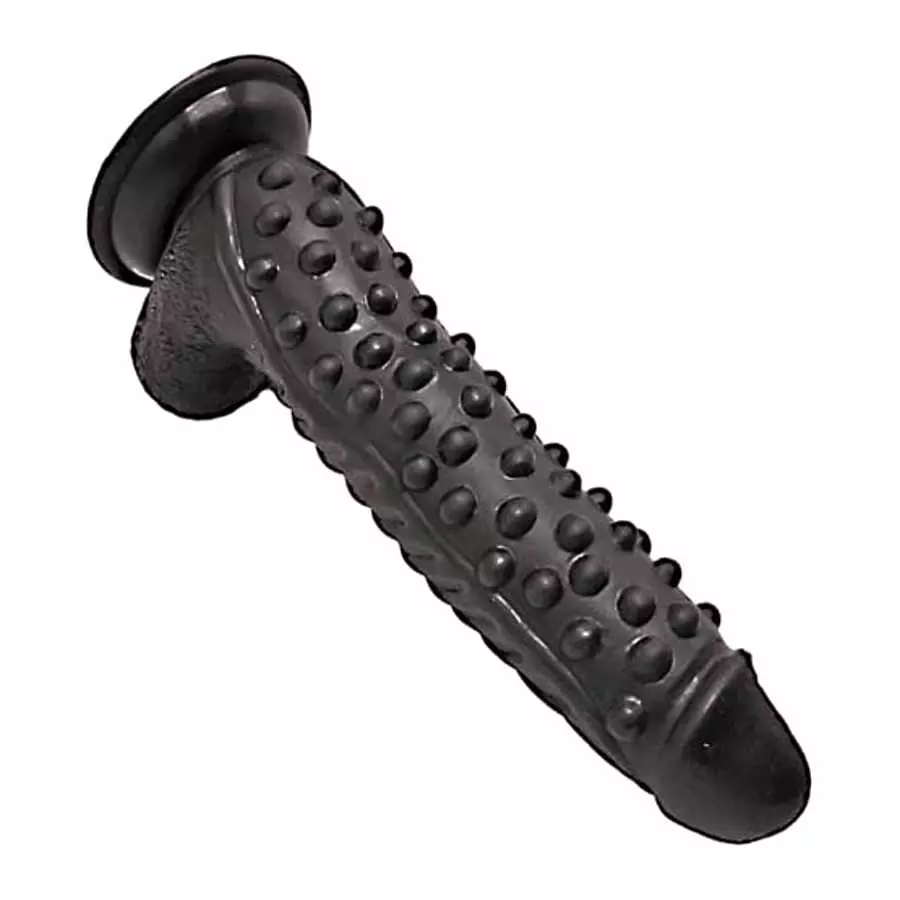 Acudani Dildo Various Particles with Suction, Black Acudani Dildo Various Particles with Suction, Black