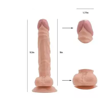 9.5 inch Silicone Silicone Suction Cup Realistic Classic Dick Wand with Strong Suction Cups, Suitable for Beginner Games