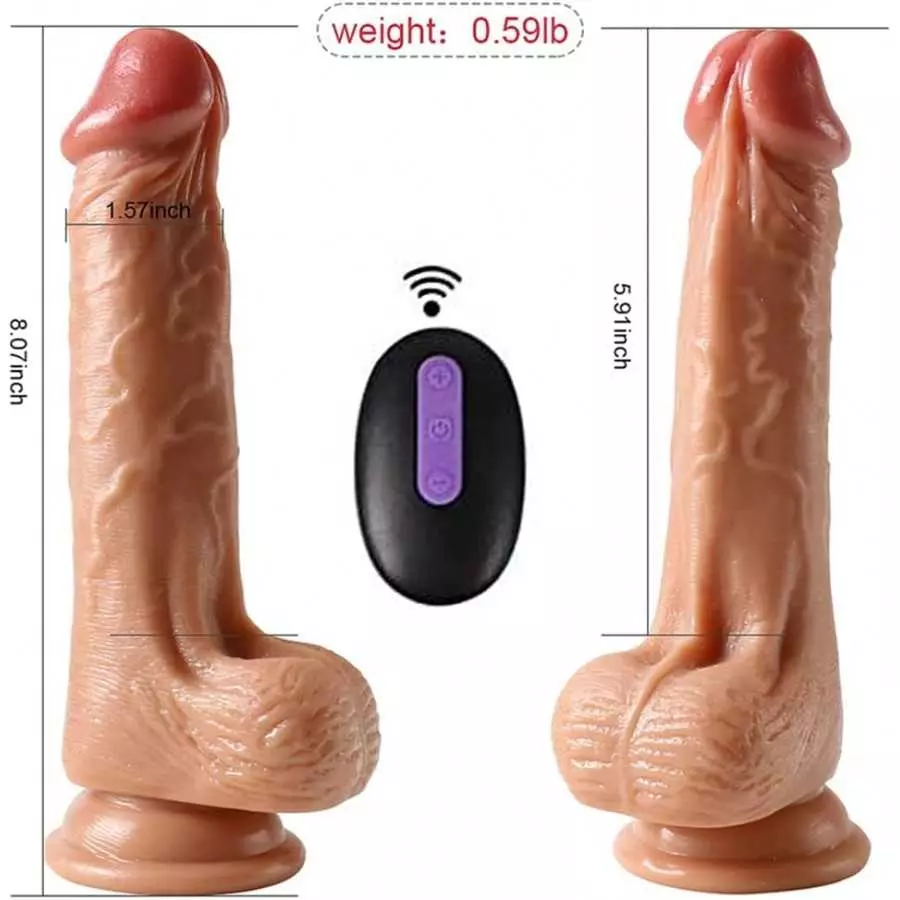 8 Inch Realistic Dildo Vibrator, G-spot & Anal & Vaginal Adult Sex Toy with 10 Vibration Modes, with Strong Suction Cup for Hand
