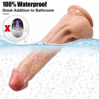 8 Inch Realistic Dildo Vibrator, G-spot & Anal & Vaginal Adult Sex Toy with 10 Vibration Modes, with Strong Suction Cup for Hand