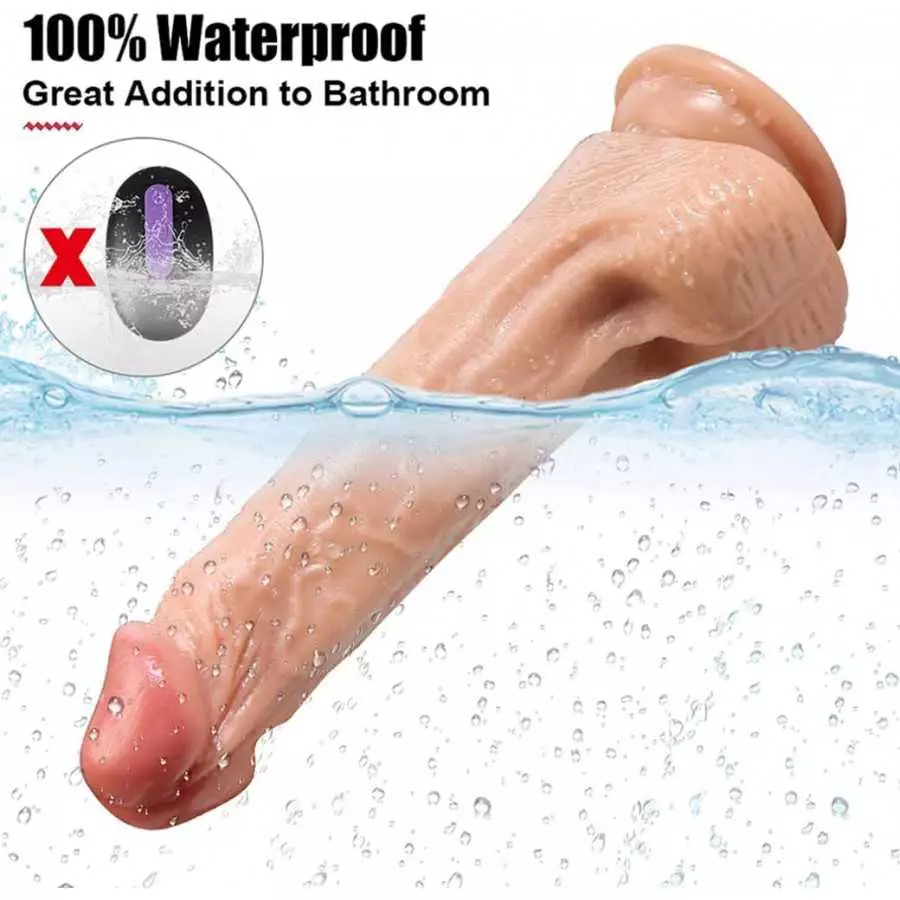 8 Inch Realistic Dildo Vibrator, G-spot & Anal & Vaginal Adult Sex Toy with 10 Vibration Modes, with Strong Suction Cup for Hand