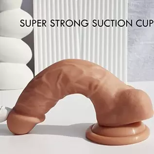 7 Inch Silicone Realistic Dildo for Beginners with Powerful Suction Cup Base for Hands-Free Play, Soft Thick Dildo Lifelike Peni