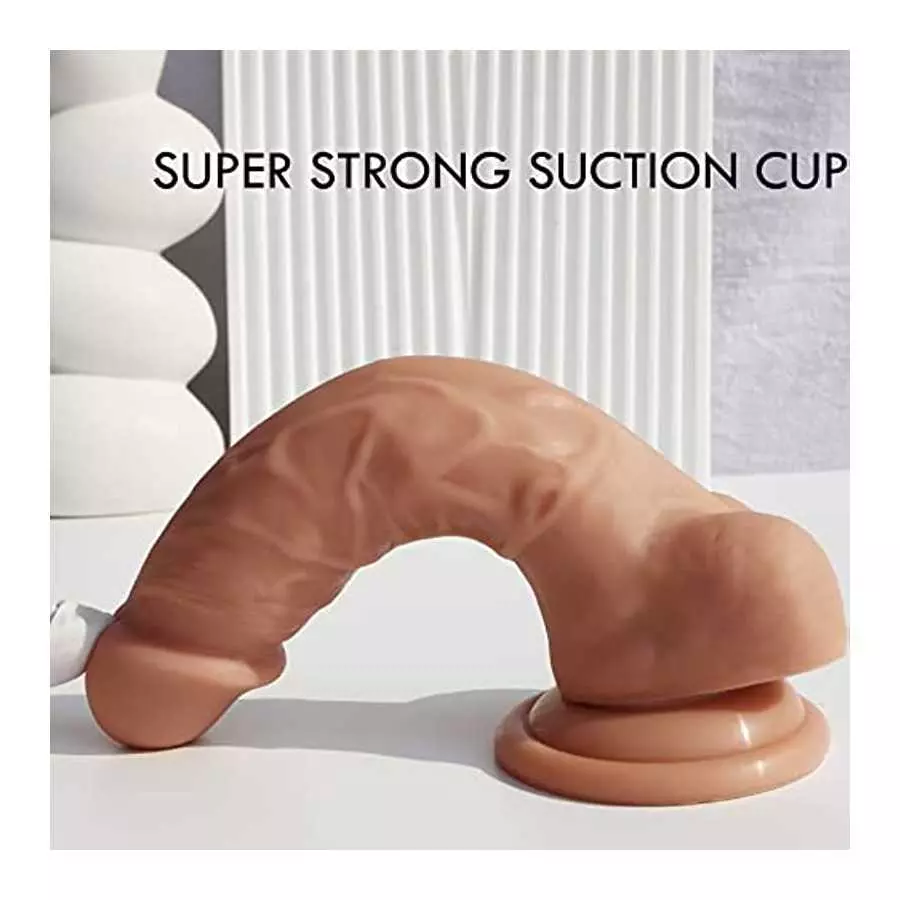 7 Inch Silicone Realistic Dildo for Beginners with Powerful Suction Cup Base for Hands-Free Play, Soft Thick Dildo Lifelike Peni