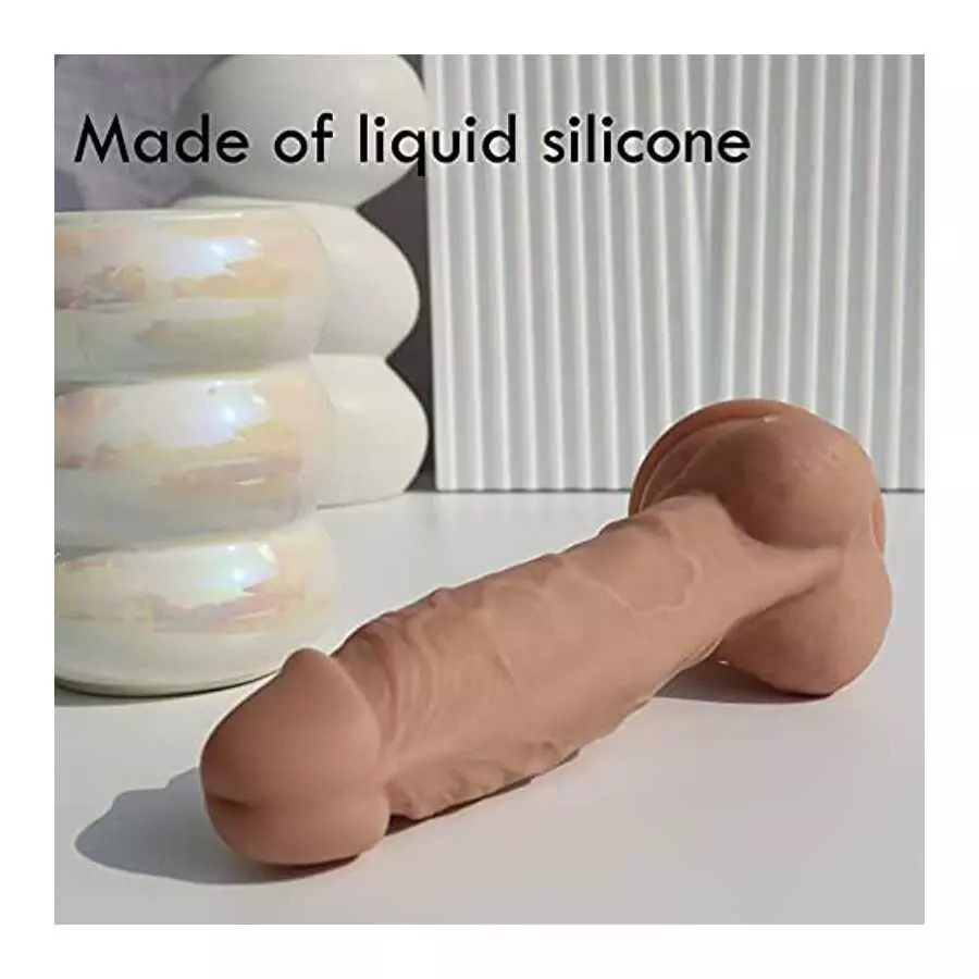 7 Inch Silicone Realistic Dildo for Beginners with Powerful Suction Cup Base for Hands-Free Play, Soft Thick Dildo Lifelike Peni