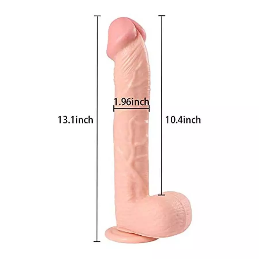 WEMAY 13 Inch Realistic Oversized Long Dildo Lifelike Huge Sex Toy with Powerful Suction Cup G Spot Flexible Big Dildos, 1.0 Cou